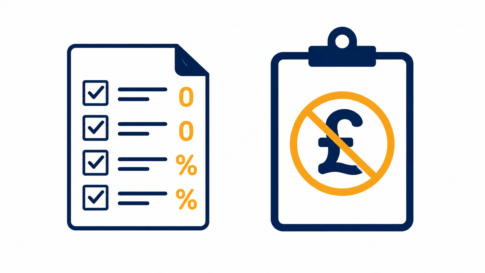 Planning fee exemptions illustration showing checklist distinguishing free applications from reduced-fee applications