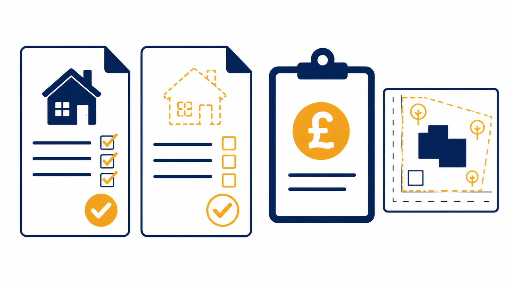 Full versus outline planning permission fee illustration comparing two application document types