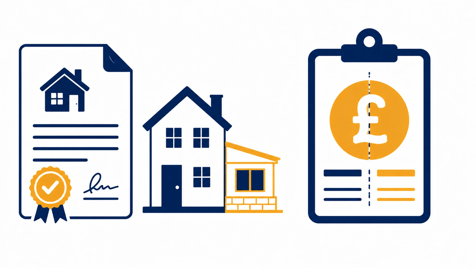 Lawful development certificate cost illustration showing certificate document and split fee comparison
