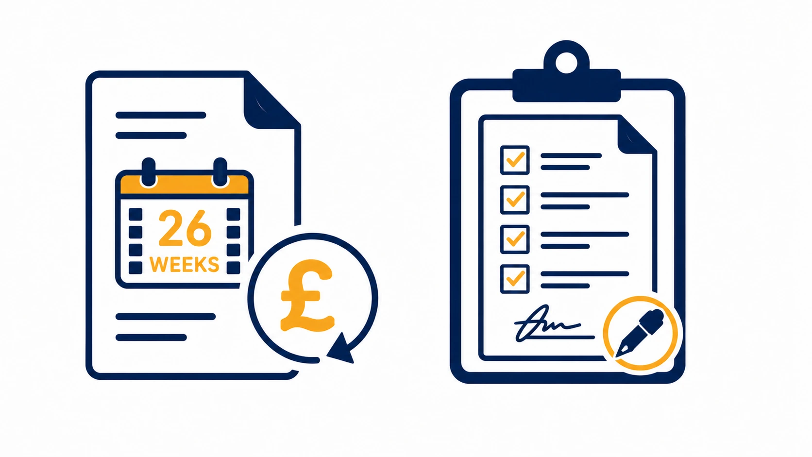 Planning fee refund illustration showing 26-week countdown and refund document with return arrow