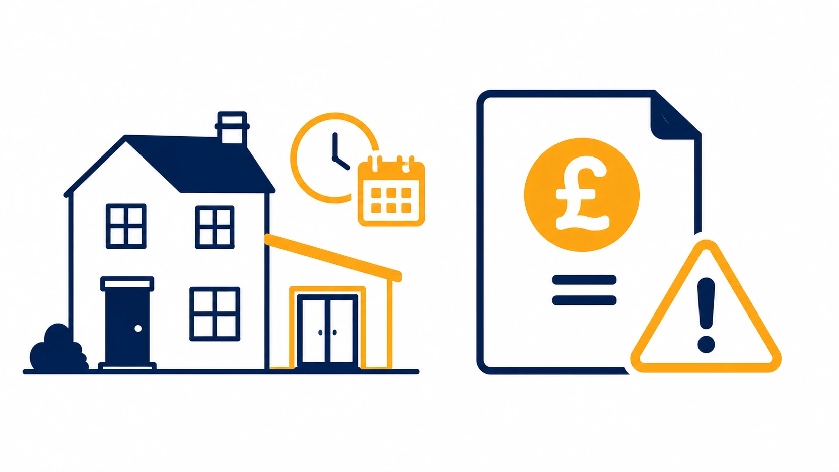 Retrospective planning application fee illustration showing completed extension and equal-fee comparison